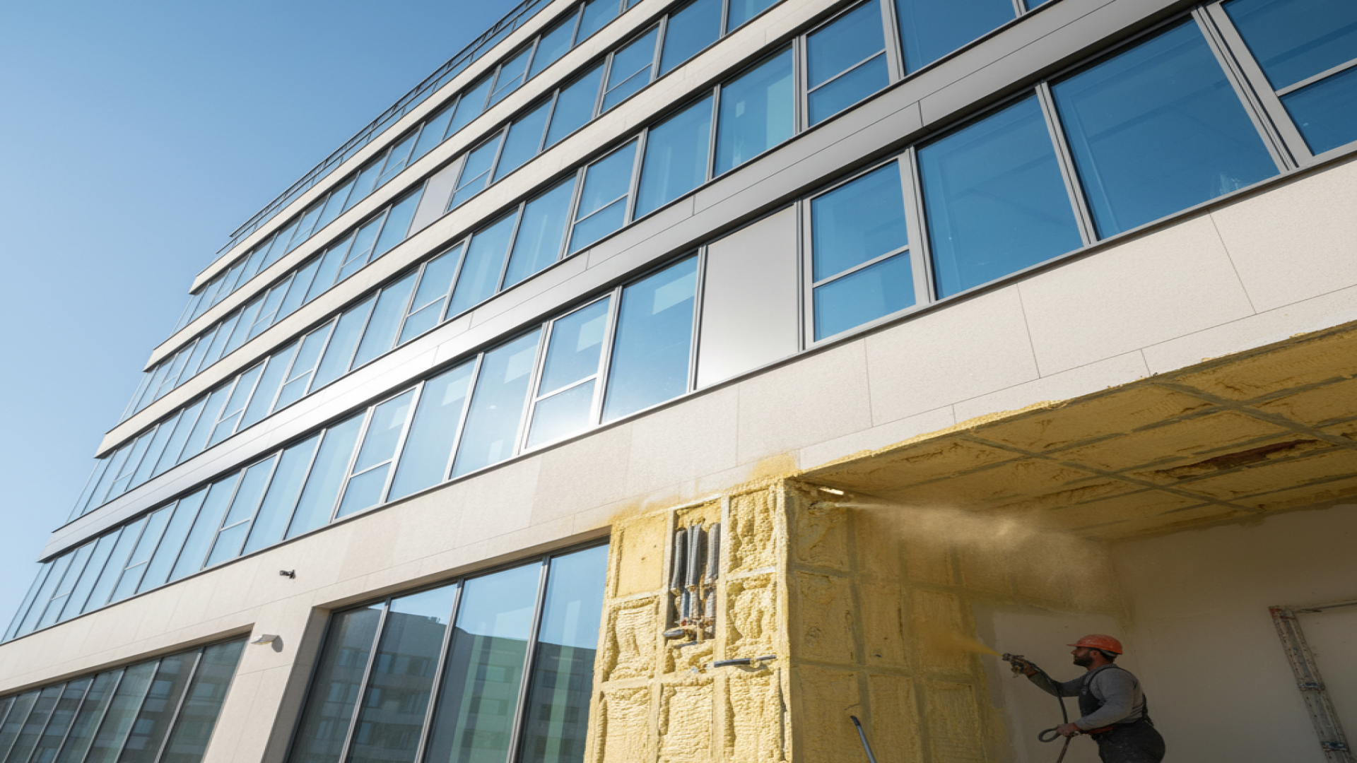 Modern house with green shield render