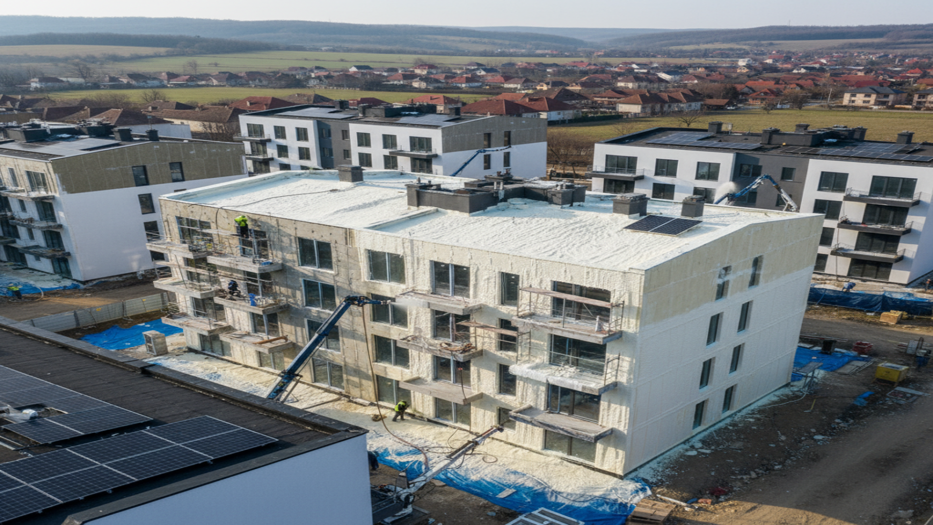 Smart thermostat on wall, living room