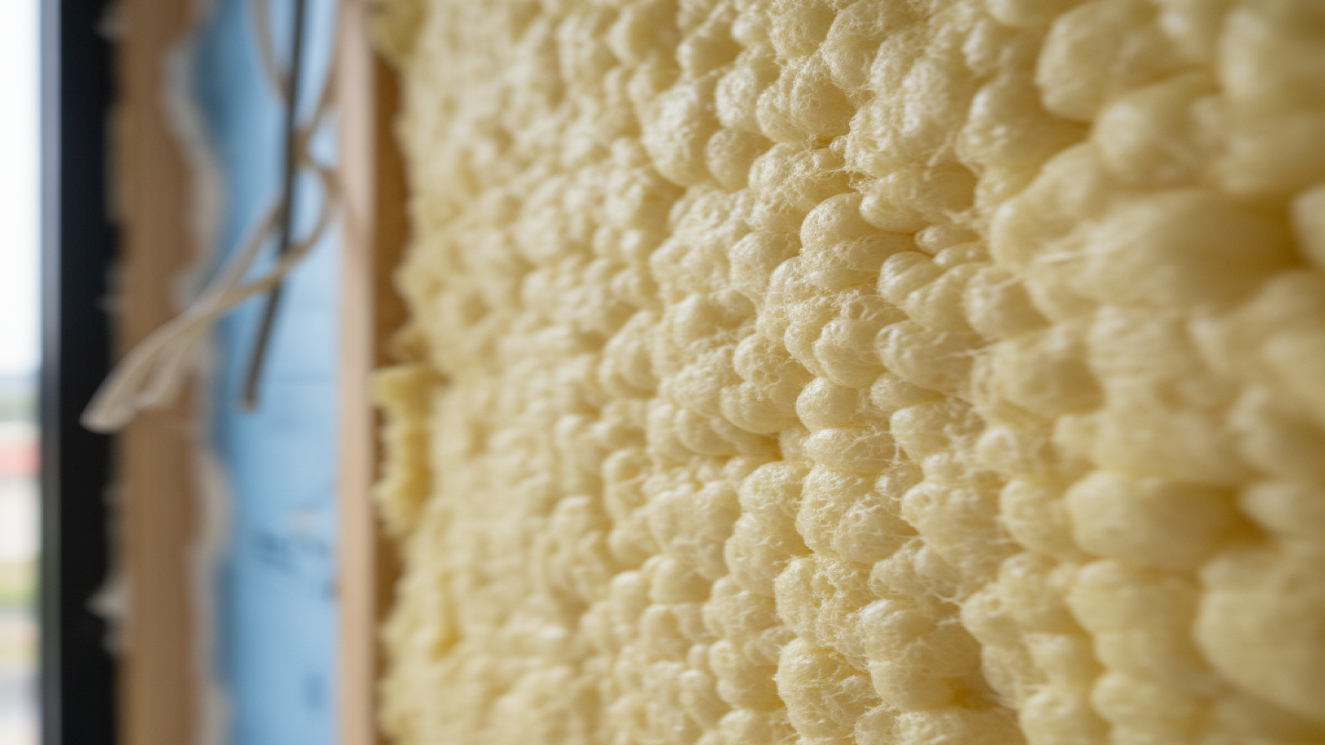 Roof rafter cross-section with foam