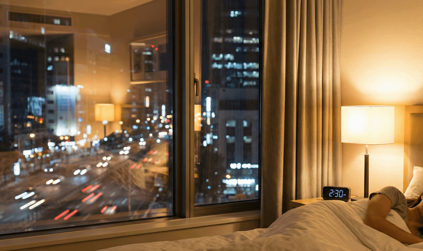 Cozy attic reading nook, rain