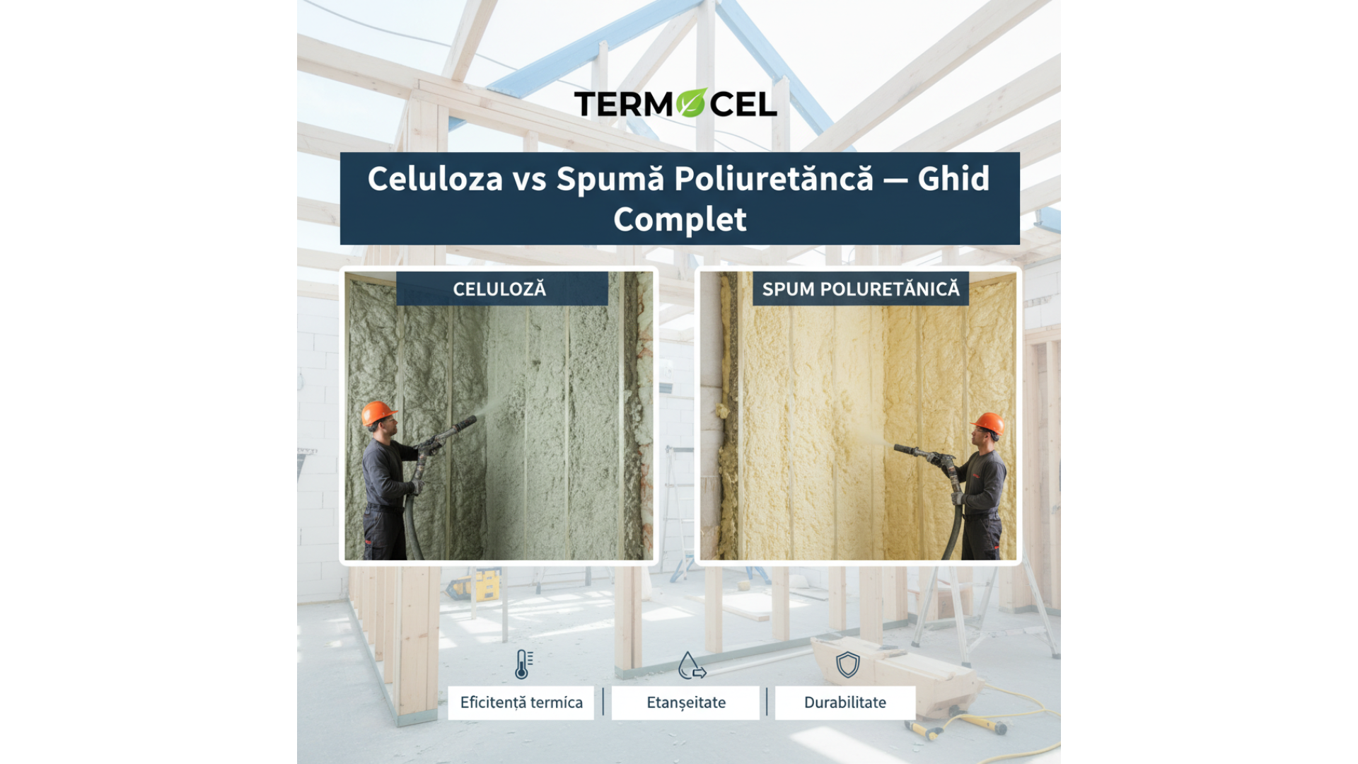 Celuloza vs Spuma Poliuretanică: Ghid Complet de Izolare și Comparație