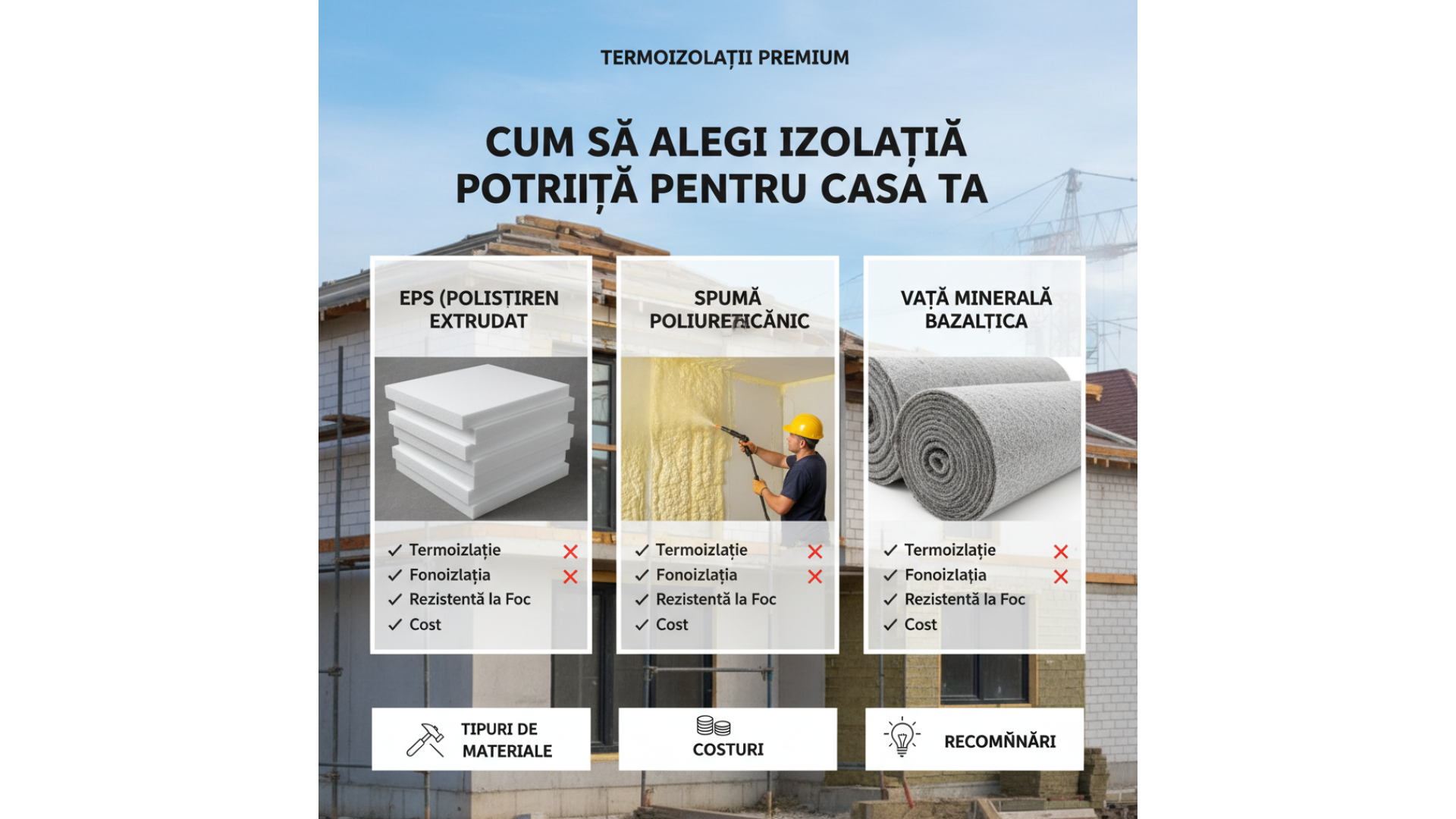 Cum să alegi izolația potrivită pentru casa ta: Ghid complet