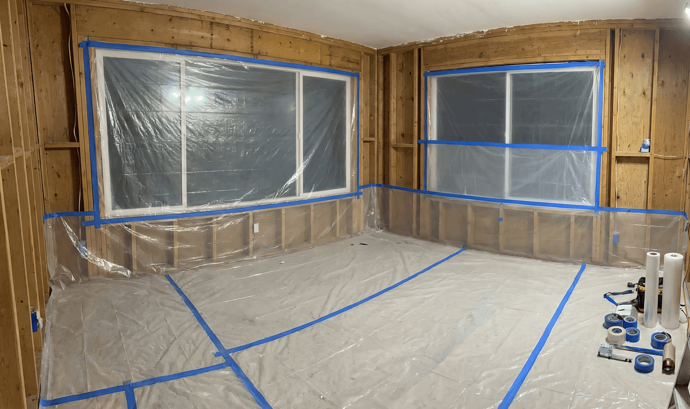 Modern house with green shield render