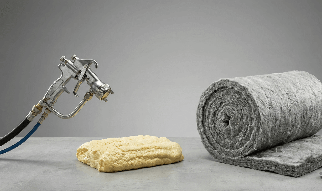 Sustainable house in forest, mist